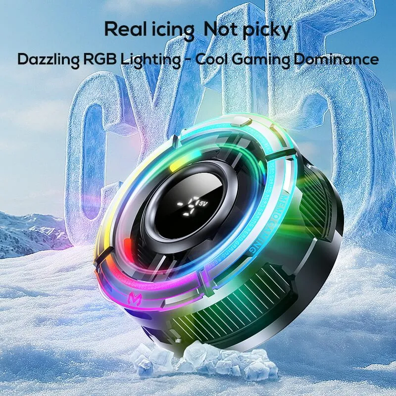 MEMO CX15 Digital Display Mobile Game Cooling Fan Colorful Led Light Phone Cooler With Four Types RGB Light